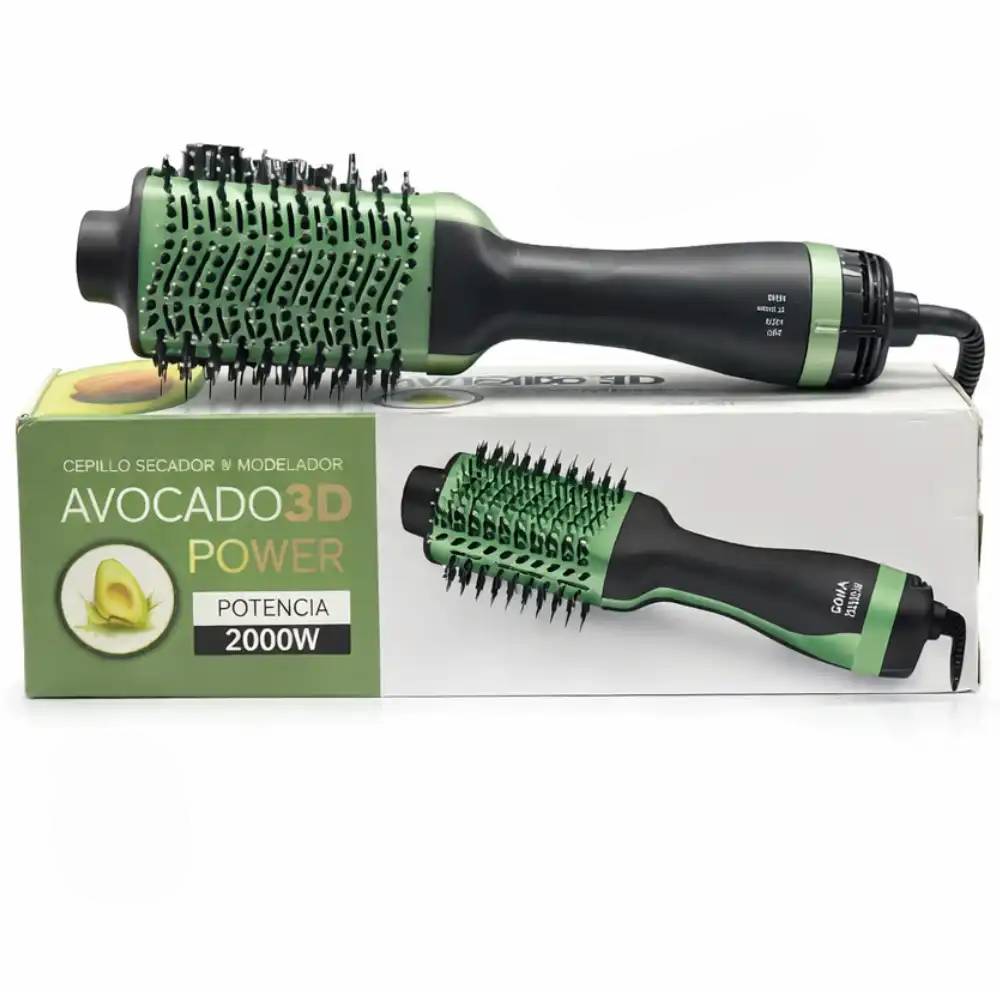 Brosse Sèche-Cheveux Avocado 3D Plus 2000W – Lissante & Volumisante pour un Coiffage Professionnel