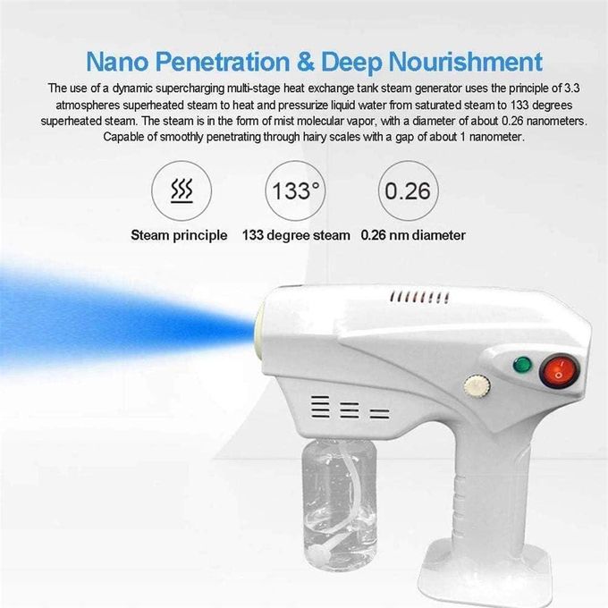 Lizze Pistolet Lumière bleue Nanomètre Pulvérisateur Barbier Soins En Spray