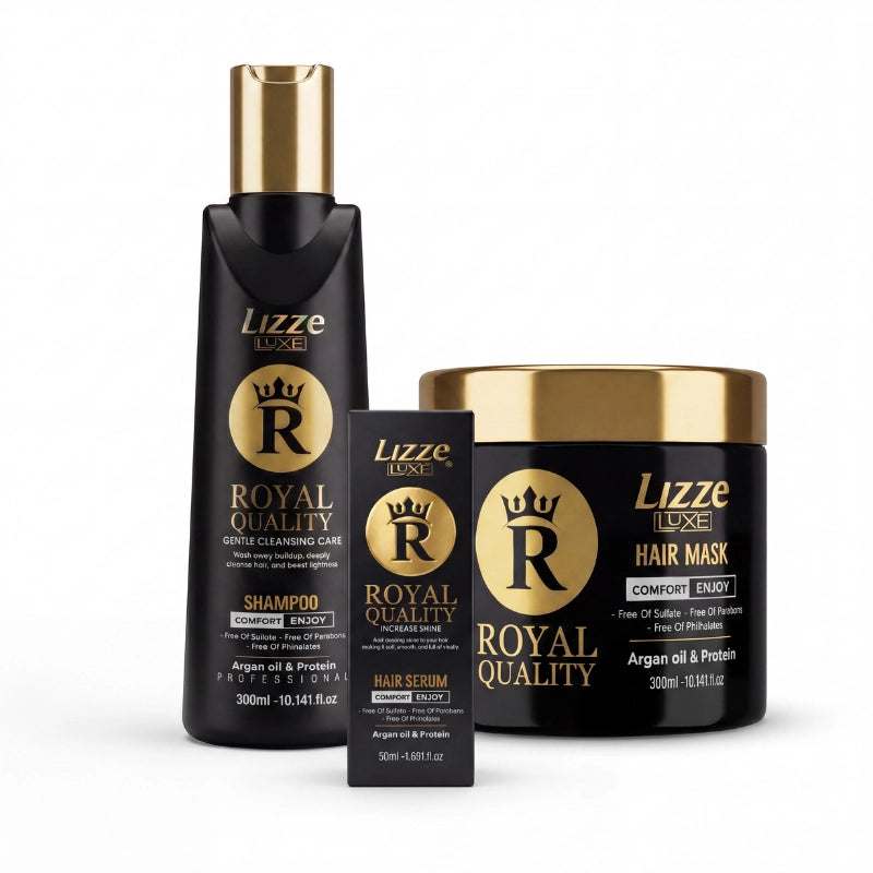 Kit Capillaire Lizze Luxe Argan – Shampooing, Masque & Sérum