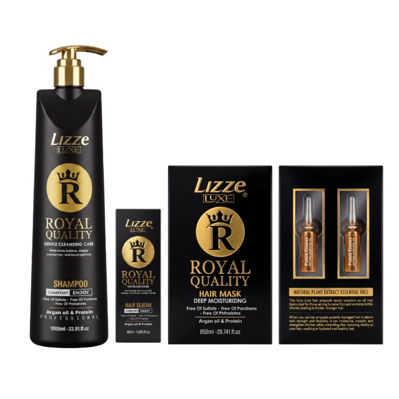 Kit Capillaire Lizze Luxe Argan – Shampooing, Masque & Sérum